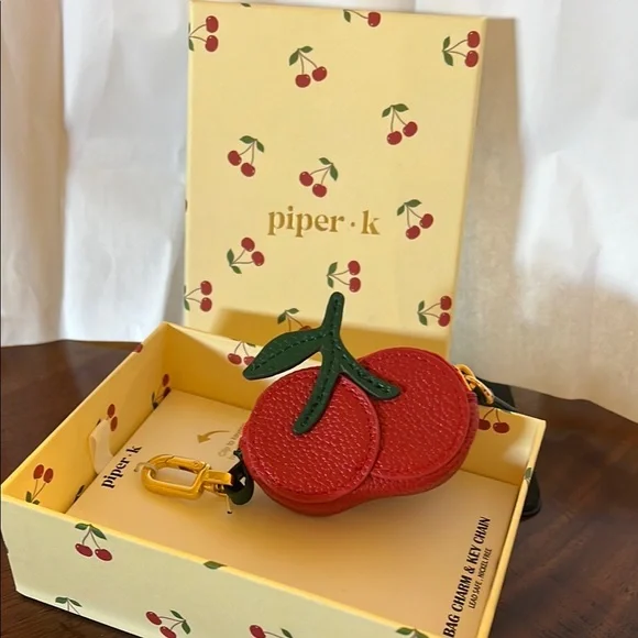 Piper K | Cherry 🍒 Bag Charm w/Zipper Pocket - Picture 3 of 6